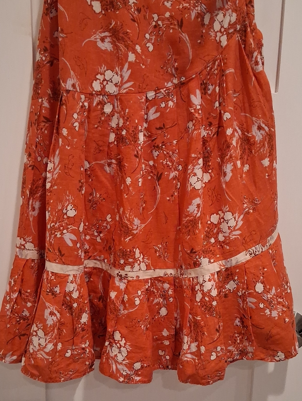 Free People All Mine Mini Dress Red One Shoulder Floral Linen Dress Size Small - Picture 4 of 7